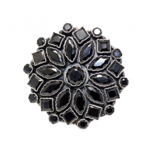 Adjustable Ring Silver Sterling 925 Black Onyx Natural Gem Stone Women Gift E815